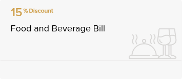 15% Discount Food and Beverage Bill